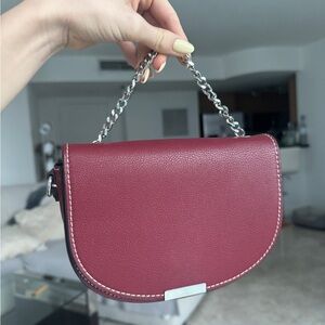 Elegant Burgundy Chain Shoulder Bag